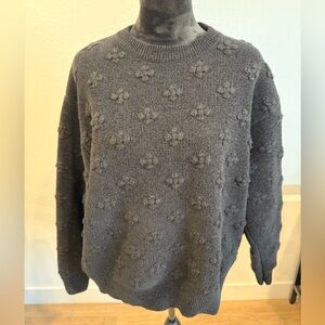 SMFK Plan U ‘Wonderland’ Textured Floral Knit Sweater – Size M